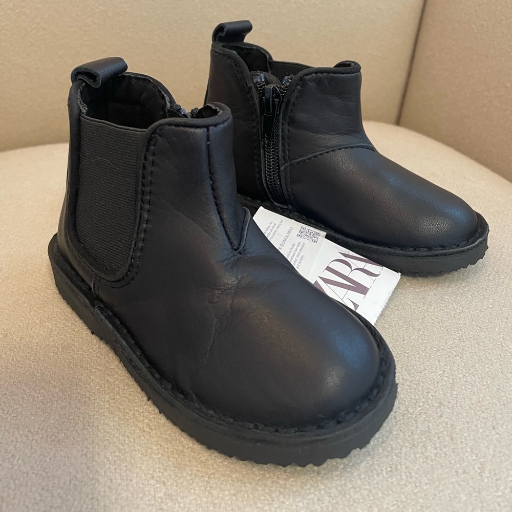 NWT Zara Kids Leather Boots - Picture 8 of 11